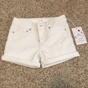 Girls Joes white spill repellent Jean shorts